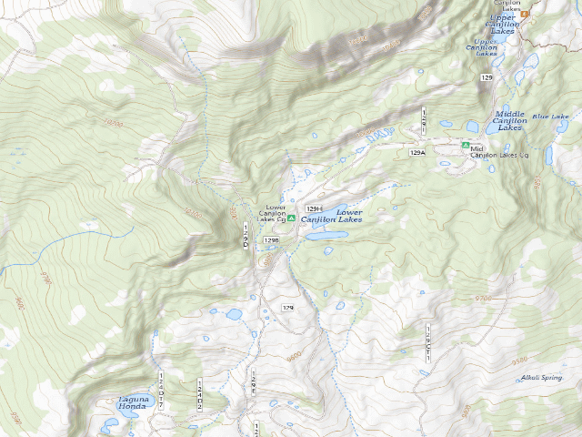 USGS topographic map of Lower Canjilon Lakes Cg