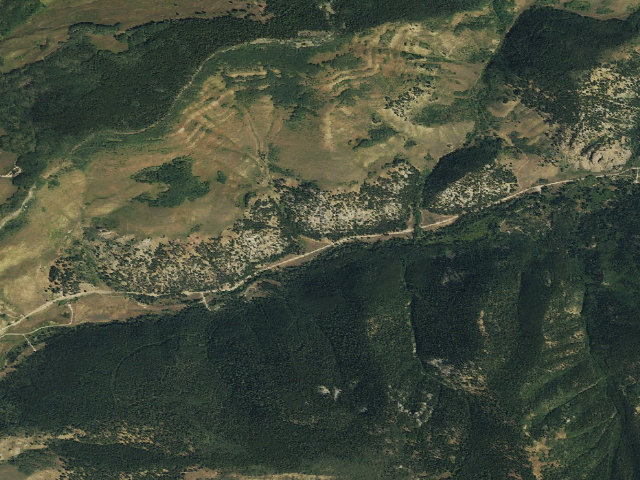 Aerial image of Lower Cement Creek Camping CC 1-4