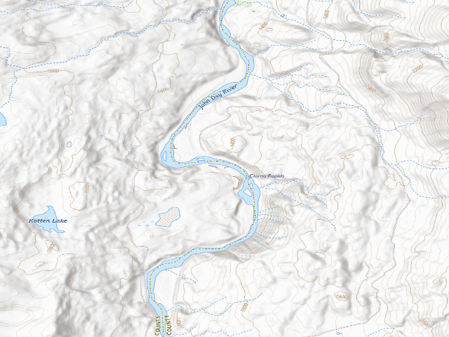 USGS topographic map of Lower Clarno Rapids
