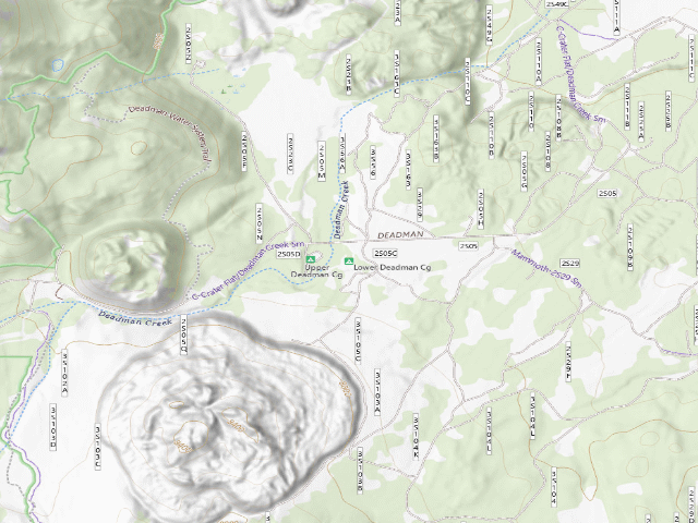 USGS topographic map of Lower Deadman Cg