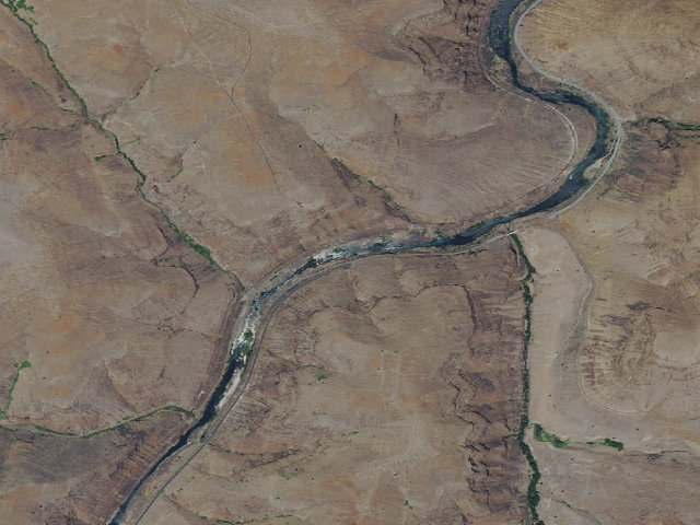 Aerial image of Lower Deschutes River Back Country Byway