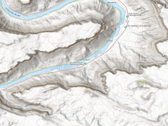 USGS topographic map of Lower Drinks Canyon Campground