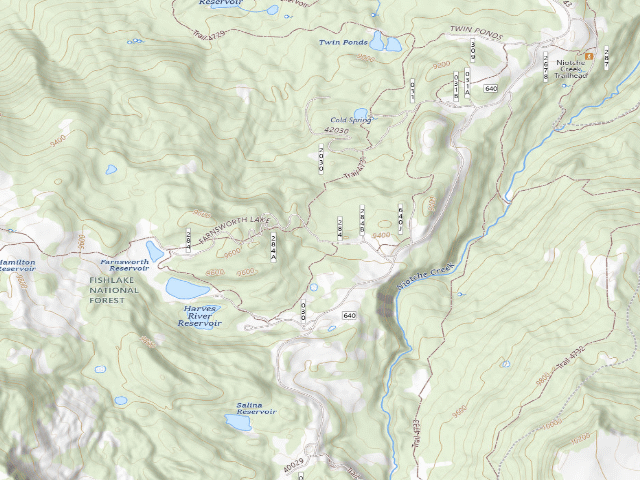 USGS topographic map of Lower Farnsworth CUA Dispersed