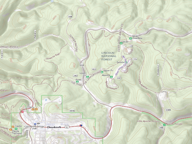 USGS topographic map of Lower Fir Group Campground