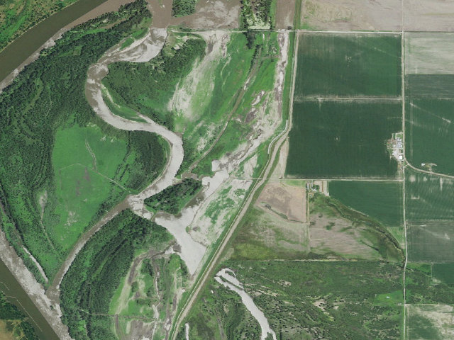 Aerial image of Lower Hamburg Bend Conservation Area