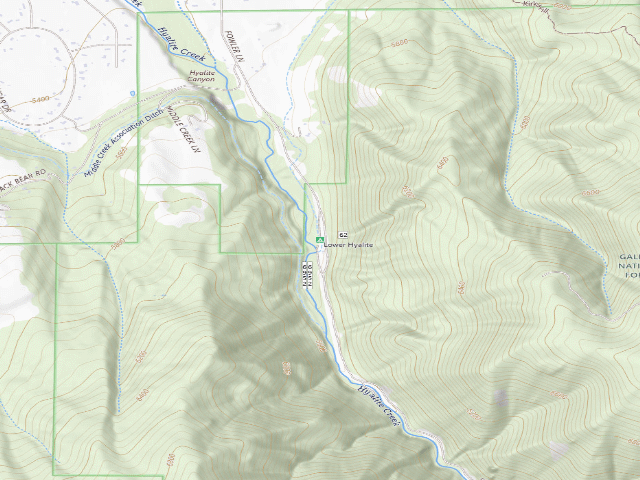 USGS topographic map of Lower Hyalite
