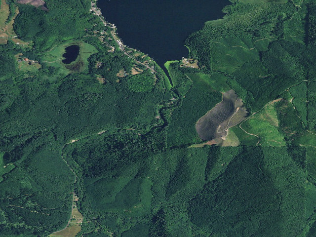 Aerial image of Lower Lake Creek Falls
