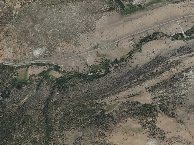 Aerial image of Lower Lee Vining Campground