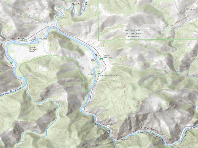 USGS topographic map of Lower Narrows