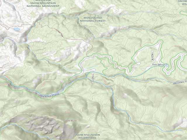 USGS topographic map of Lower Nye Campgrounds