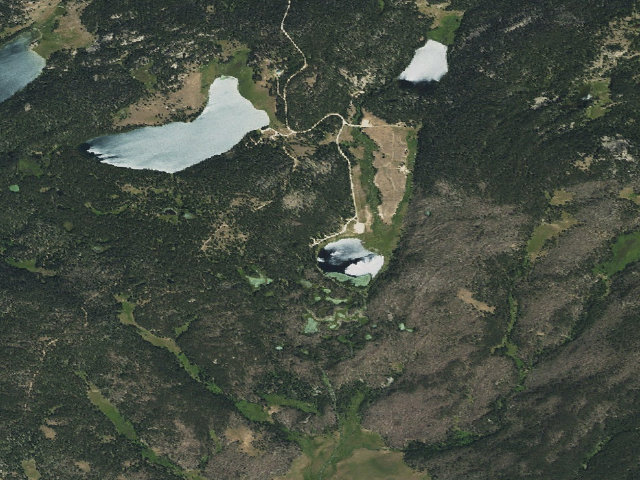 Aerial image of Lower Paintrock Lake