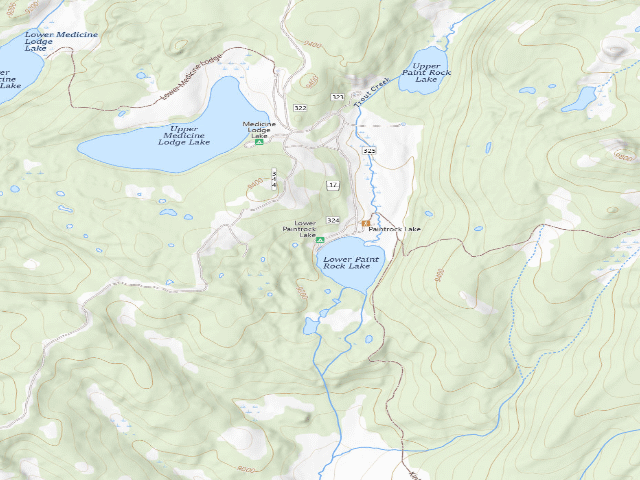 USGS topographic map of Lower Paintrock Lake