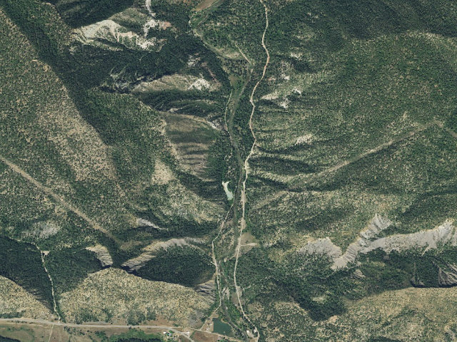 Aerial image of Lower Piedra Campground