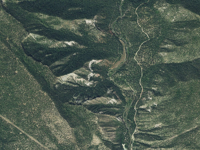 Aerial image of Lower Piedra Campground 