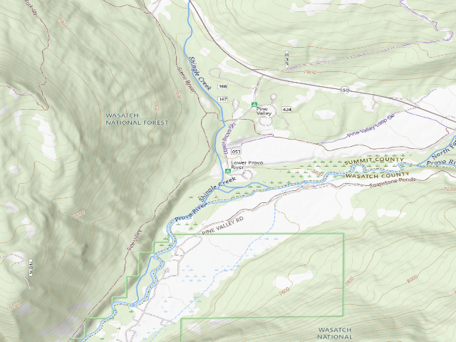 USGS topographic map of Lower Provo River