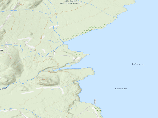 USGS topographic map of Lower Sandy Campground