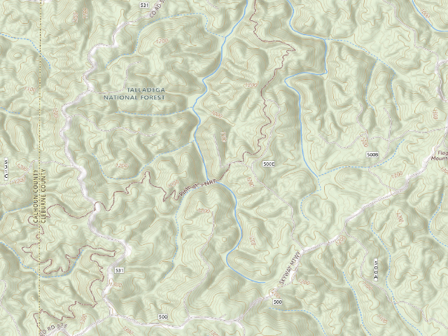USGS topographic map of Lower Shoals Trail Shelter Site