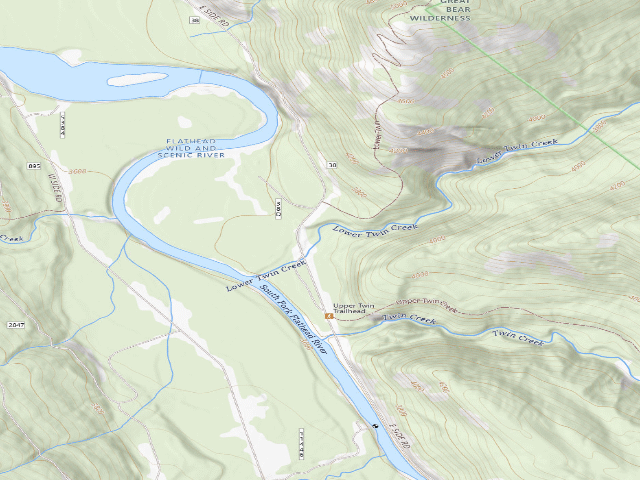 USGS topographic map of Lower Twin Bridge E.