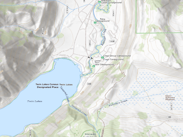 USGS topographic map of Lower Twin Lake Campground