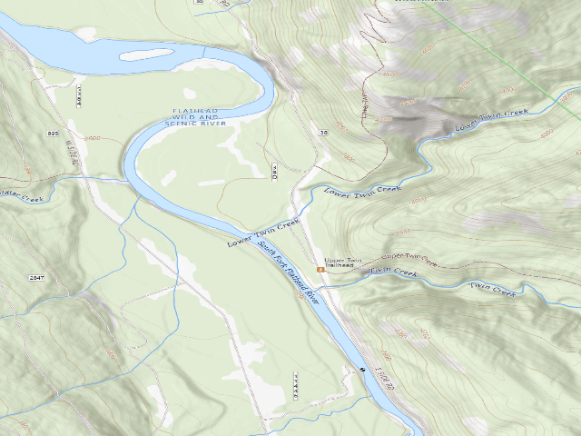 USGS topographic map of Lower Twin West 38R