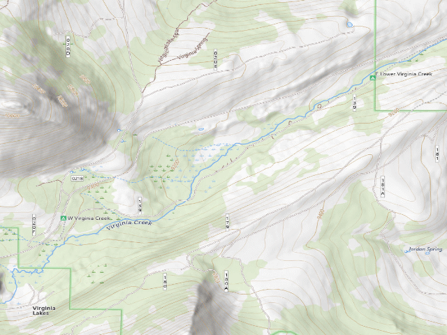 USGS topographic map of Lower Virginia Creek Primitive Campground