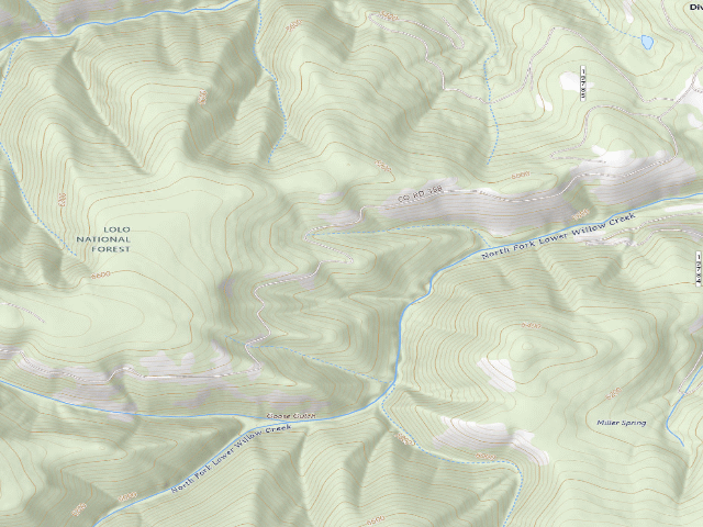USGS topographic map of Lower Willow Creek-003