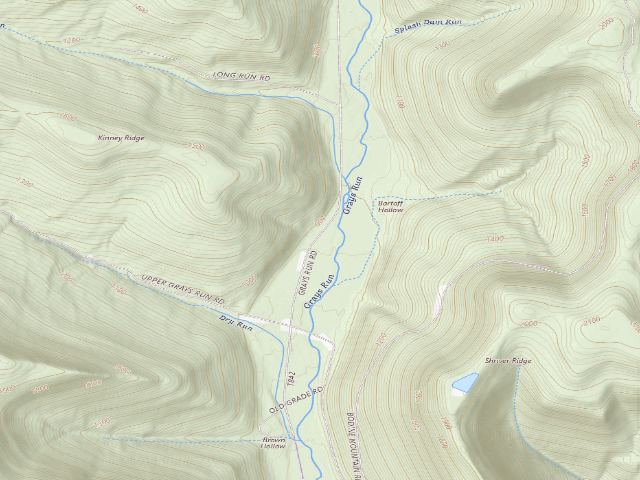 USGS topographic map of Loyalsock State Forest roadside campsite 004