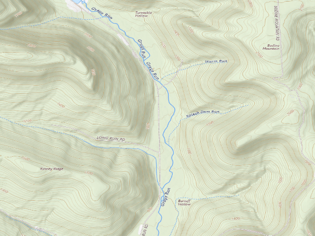 USGS topographic map of Loyalsock State Forest roadside campsite 006