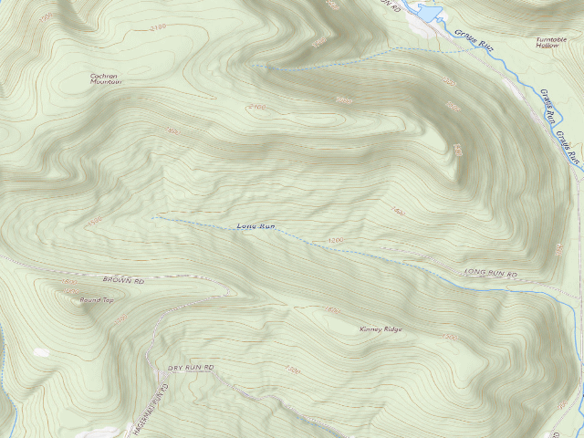 USGS topographic map of Loyalsock State Forest roadside campsite 008