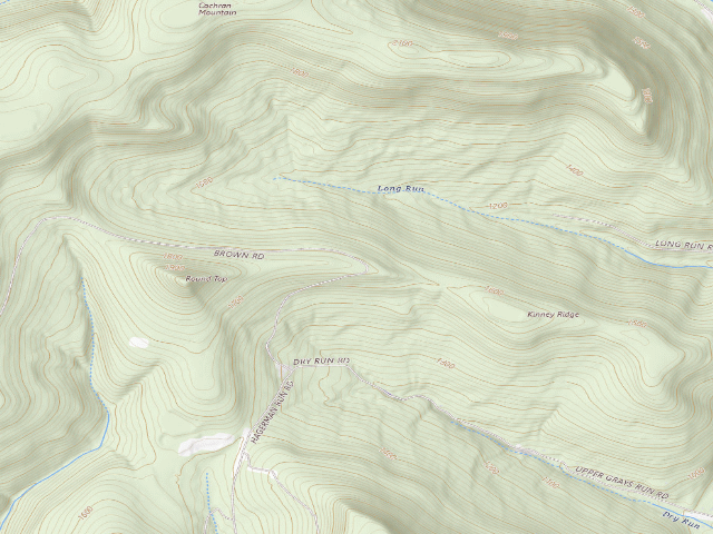 USGS topographic map of Loyalsock State Forest roadside campsite 012