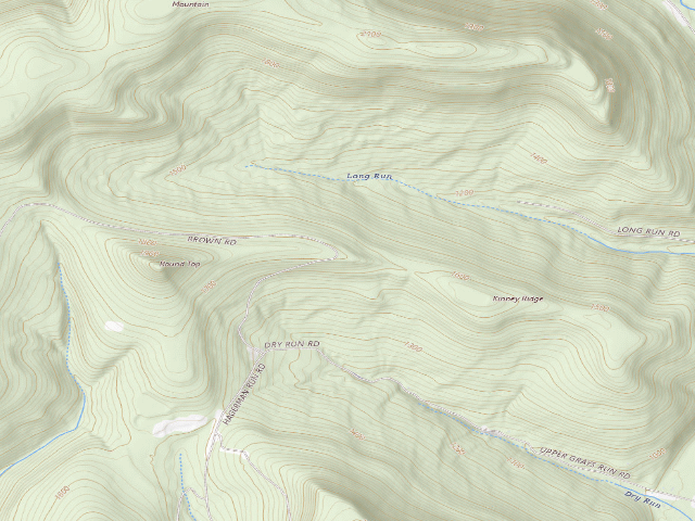 USGS topographic map of Loyalsock State Forest roadside campsite 013