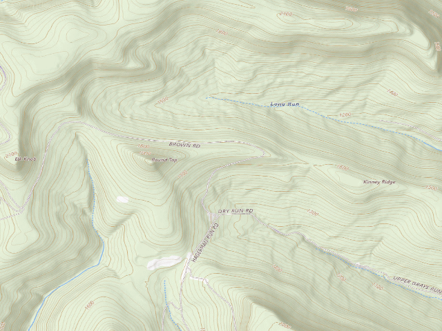 USGS topographic map of Loyalsock State Forest roadside campsite 014