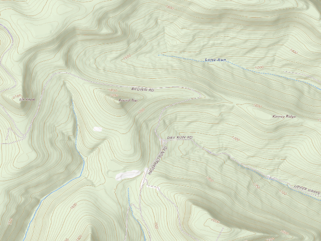 USGS topographic map of Loyalsock State Forest roadside campsite 015