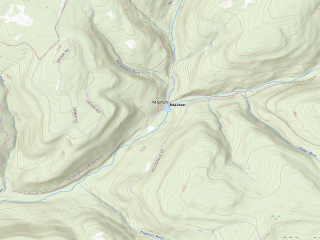 USGS topographic map of Loyalsock State Forest roadside campsite 024 (Masten Camping Area)