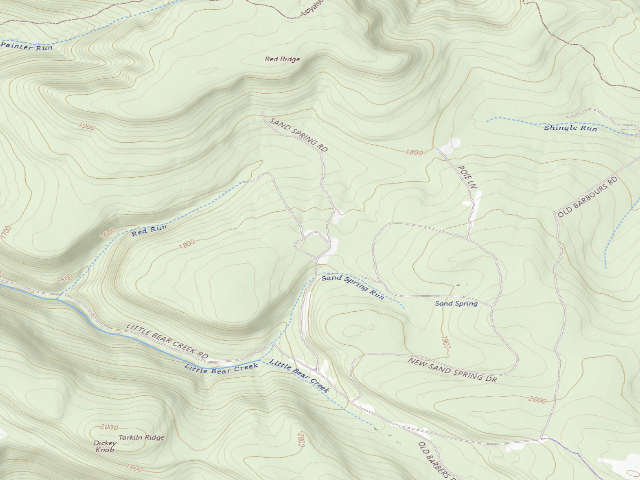 USGS topographic map of Loyalsock State Forest roadside campsite 120 (CCC Camp 145, Camp Conley)