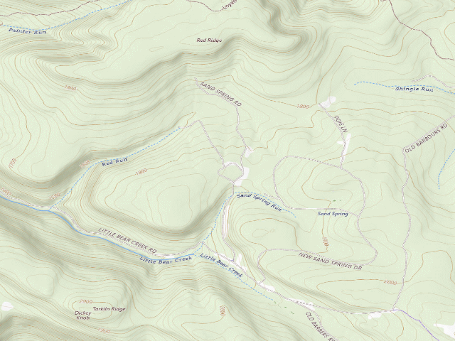 USGS topographic map of Loyalsock State Forest roadside campsite 124 (CCC Camp 145, Camp Conley)