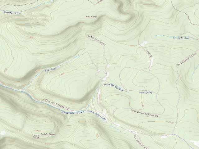 USGS topographic map of Loyalsock State Forest roadside campsite 125 (CCC Camp 145, Camp Conley)