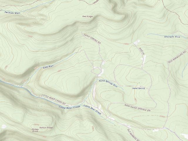 USGS topographic map of Loyalsock State Forest roadside campsite 126 (CCC Camp 145, Camp Conley)