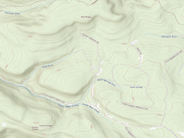 USGS topographic map of Loyalsock State Forest roadside campsite 127 (CCC Camp 145, Camp Conley)