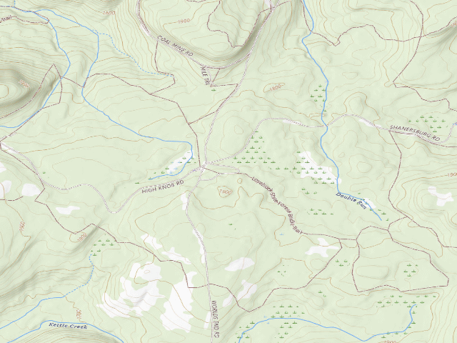 USGS topographic map of Loyalsock State Forest roadside campsite 204