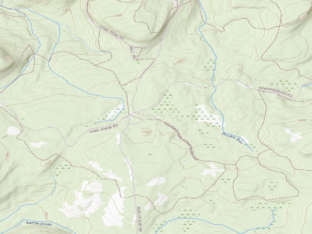 USGS topographic map of Loyalsock State Forest roadside campsite 206