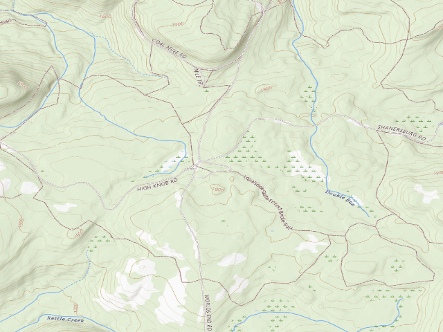 USGS topographic map of Loyalsock State Forest roadside campsite 209
