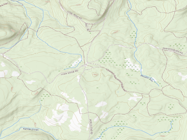 USGS topographic map of Loyalsock State Forest roadside campsite 210