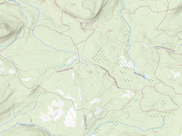 USGS topographic map of Loyalsock State Forest roadside campsite 214