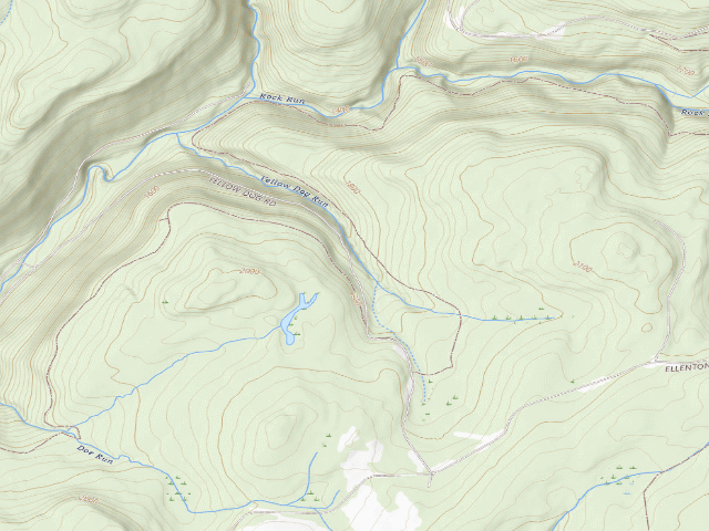 USGS topographic map of Loyalsock State Forest roadside campsite 359