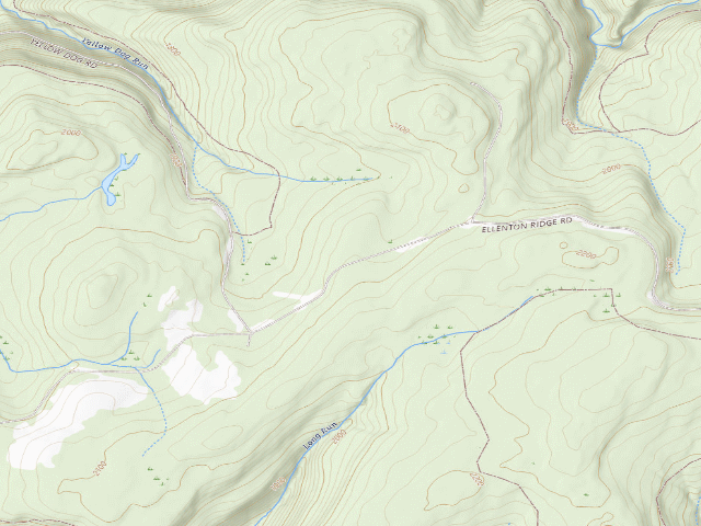 USGS topographic map of Loyalsock State Forest roadside campsite 361