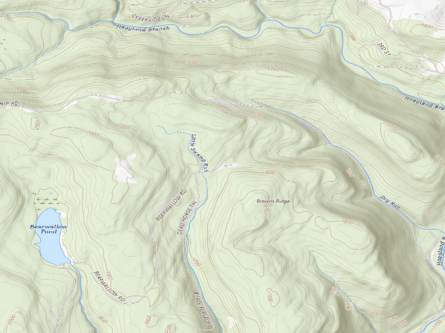 USGS topographic map of Loyalsock State Forest roadside campsite 400