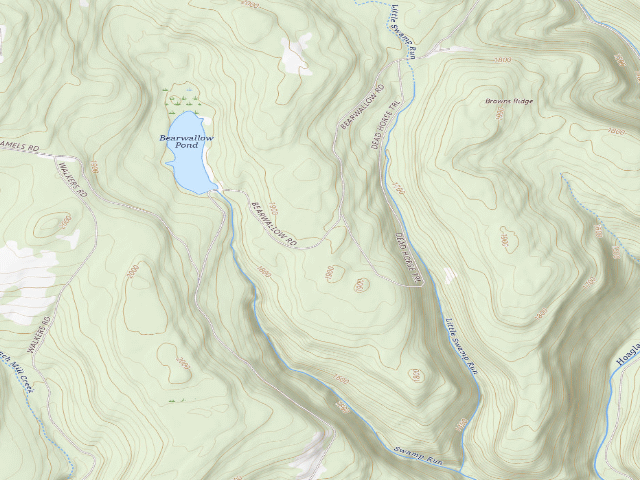 USGS topographic map of Loyalsock State Forest roadside campsite 418