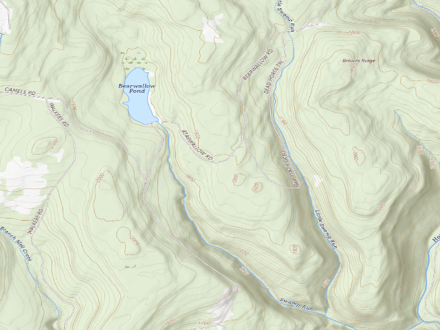 USGS topographic map of Loyalsock State Forest roadside campsite 427
