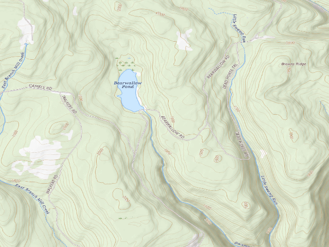USGS topographic map of Loyalsock State Forest roadside campsite 431